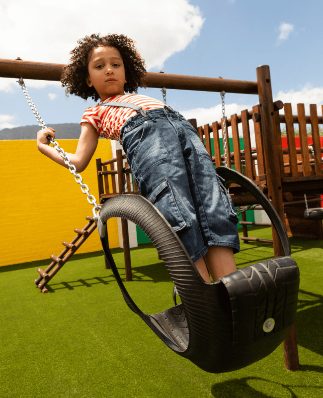girl kid playing Commercial Turf Safe Play